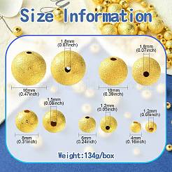 468Pcs 5 Style Brass Round Textured Spacer Beads&nbsp;KK-CJ0002-13