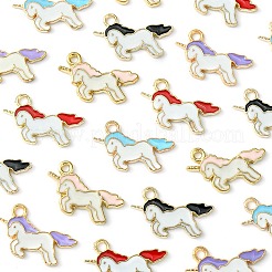20pcs 5 Colors Alloy Enamel Pendants&nbsp;ENAM-YW0003-04