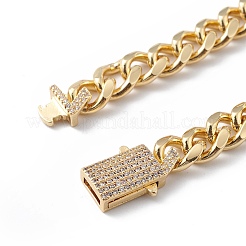 Clear Cubic Zirconia Butterfly Link Bracelet with Curb Chains&nbsp;BJEW-L460-001G