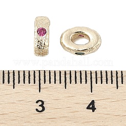 Brass Micro Pave Cubic Zirconia Beads&nbsp;KK-K297-46KCG