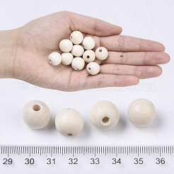 Unfinished Natural Wood Beads&nbsp;X-WOOD-S651-A14mm-LF