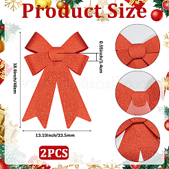 Christmas PVC Glitter Bowknot&nbsp;AJEW-SP0003-72C-01