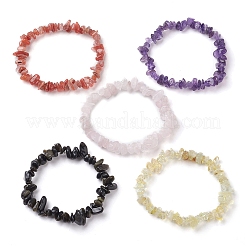 12 Constellation Natural Mixed Gemstone Chip Beaded Stretch Bracelets Sets for Women Men&nbsp;BJEW-JB10264-09