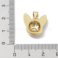 Brass Micro Pave Clear Cubic Zirconia Pendants&nbsp;KK-A221-25A-G
