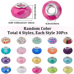 120Pcs 4 Styles Opaque Acrylic European Beads&nbsp;OACR-SC0002-73