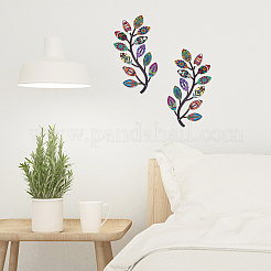 2Pcs 2 Style Iron Tree Leaf Wall Decor&nbsp;AJEW-CN0001-53