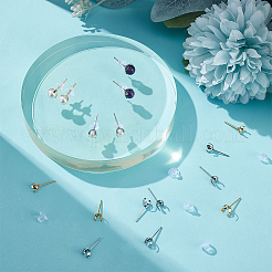 100Pcs 2 Colors 304 Stainless Steel Stud Earring Findings&nbsp;STAS-SC0006-50