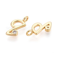 Brass Micro Pave Cubic Zirconia Charms&nbsp;KK-N263-97G-Q