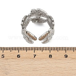 304 Stainless Steel Adjustable Open Cuff Rings for Women&nbsp;RJEW-K299-01P