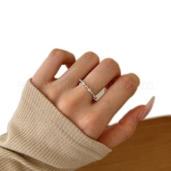Rhodium Plated 925 Sterling Silver Micro Pave Cubic Zirconia Finger Rings for Women&nbsp;RJEW-K253-09P