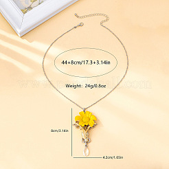 Alloy Enamel Cross Flower Pendant Necklaces for Women&nbsp;WGCE41D-01