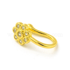 Clear Cubic Zirconia Flower Clip on Nose Rings&nbsp;LS-AJEW-F059-10G