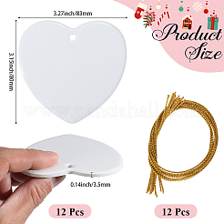 12Pcs Porcelain Heat Transfer Sublimation Blank Pendant Decorations&nbsp;AJEW-SP0002-19A
