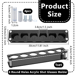 6 Round Holes Acrylic Shot Glasses Holders&nbsp;AJEW-WH0651-26