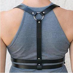 Imitation Leather Adjustable Waist Body Chains with Platinum Tone Alloy Rings&nbsp;WG8200F-02