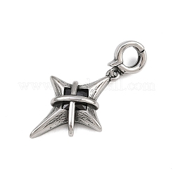 Star 316 Surgical Stainless Steel Cubic Zirconia Pendant Decoration&nbsp;STAS-Z165-16AS-B01