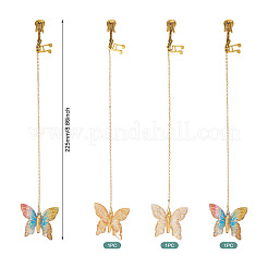 3Pcs Butterfly Acrylic & Alloy Musical Note Guitar Charm Bookmark&nbsp;AJEW-TA00045