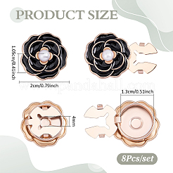 8Pcs Flower Alloy Resin Cufflinks&nbsp;FIND-PH0038-19B