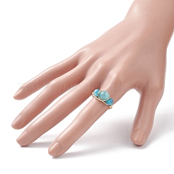 Cat Eye Beaded Finger Ring&nbsp;RJEW-JR00560-01