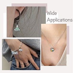 30Pcs 5 Styles Chemistry Science Theme Alloy Enamel Pendants&nbsp;ENAM-CJ0007-53