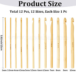 12Pcs Carbonized Bamboo Knitting Needles&nbsp;DIY-CL0001-65