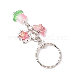 6Pcs Glass Butterfly Flower Keychain&nbsp;KEYC-JKC01111