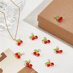 40Pcs Cherry Glass Pendants&nbsp;FIND-BBC0004-45