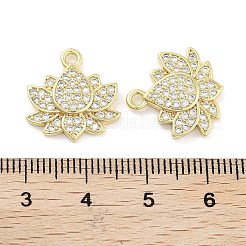 Brass Micro Pave Clear Cubic Zirconia Pendants&nbsp;ZIRC-P120-10G