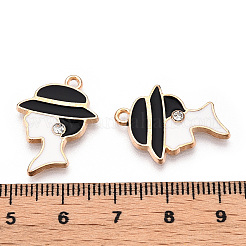 Alloy Enamel Rhinestone Pendants&nbsp;PALLOY-Q435-006-RS