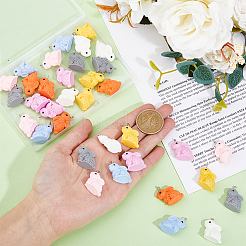 35Pcs 7 Colors Easter Opaque Resin Cute Pet Pendants&nbsp;RESI-DC0001-30