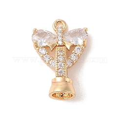Golden Brass Micro Pave Cubic Zirconia Fold Over Clasps&nbsp;KK-B100-037G