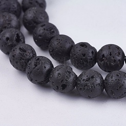 Natural Lava Rock Bead Strands&nbsp;G-R193-18-6mm