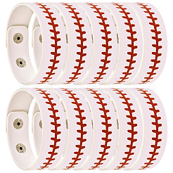 CutHollow 20Pcs Leather Wide Cord Bracelet with Snap Button for Men Women&nbsp;GUQI-CL0001-01B