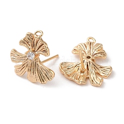 Brass with Clear Cubic Zirconia Stud Earring Findings&nbsp;KK-G491-57D-G