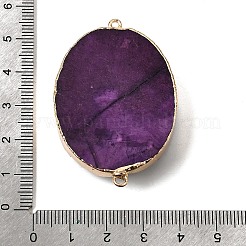 Dyed Natural Druzy Agate Oval Links Connector Charms&nbsp;G-P614-02G-01