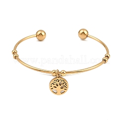 10Pcs Ion Plating(IP) 304 Stainless Steel Cuff Bangles&nbsp;BJEW-M284-20G-01