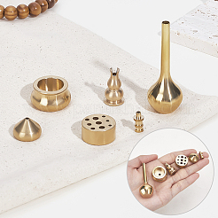 6Pcs 6 Styles Brass Incense Burner Holder&nbsp;AJEW-GA0009-82