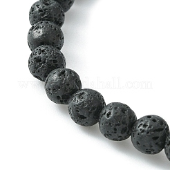 12Pcs 12 Style Twelve Constellations 304 Stainless Steel & Natural Lava Rock Beaded Stretch Bracelets Set&nbsp;BJEW-JB09463