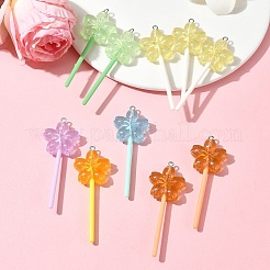 10Pcs Luminous Translucent Resin Big Pendants&nbsp;FIND-FS0002-91C