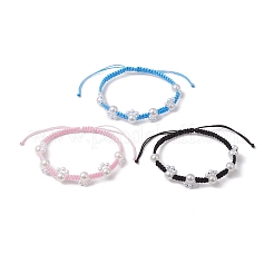 3Pcs 3 Colors Imitated Pearl Acrylic and ABS Plastic Imitation Pearl Beads Braided Bead Bracelets for Women&nbsp;BJEW-JB12082