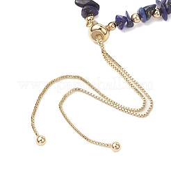 Adjustable Natural Lapis Lazuli Chips Beaded Slider Bracelets for Women&nbsp;BJEW-JB10489
