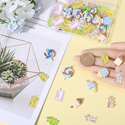 60Pcs 10 Styles Resin Pendants&nbsp;RESI-SC0002-82