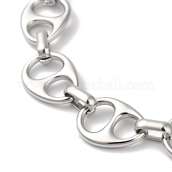 Non-Tarnish 304 Stainless Steel Hollow Teardrop Link Chain Bracelets for Women&nbsp;BJEW-B092-07P