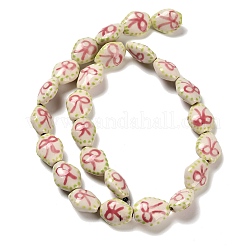 Flower Theme Printed Handmade Porcelain Beads&nbsp;LS-LAMP-D303-06A-02
