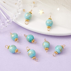 Natural Mashan Jade Connector Charms&nbsp;PALLOY-YW0001-57