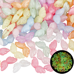 100Pcs Luminous Transparent Acrylic Beads&nbsp;LACR-PA0001-01