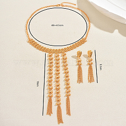 Vintage Middle Eastern Alloy Long Tassel Necklace & Earrings Sets for Women&nbsp;IX1093