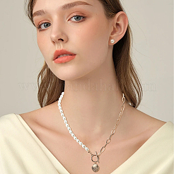 4Pcs 4 Style Natural Shell & Imitation Pearl Beaded Necklaces Set&nbsp;NJEW-AN0001-53