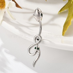 Alloy Rhinestone Snake Curved Barbell Belly Rings&nbsp;LS-AJEW-R007-03P-03