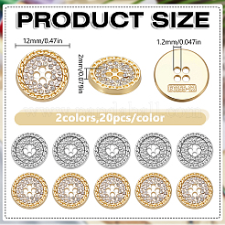40Pcs 2 Colors Alloy Rhinestone Buttons&nbsp;FIND-DR0002-21